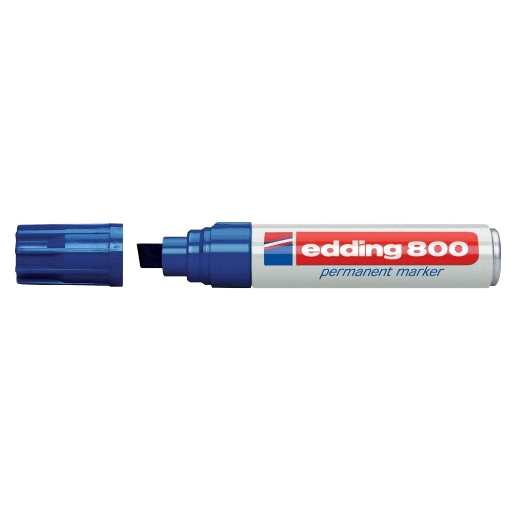 Marker permanent Edding 800, corp aluminiu, varf retezat, 4-12 mm, albastru Marker permanent Edding 800, corp aluminiu, varf retezat, 4-12 mm, albastru